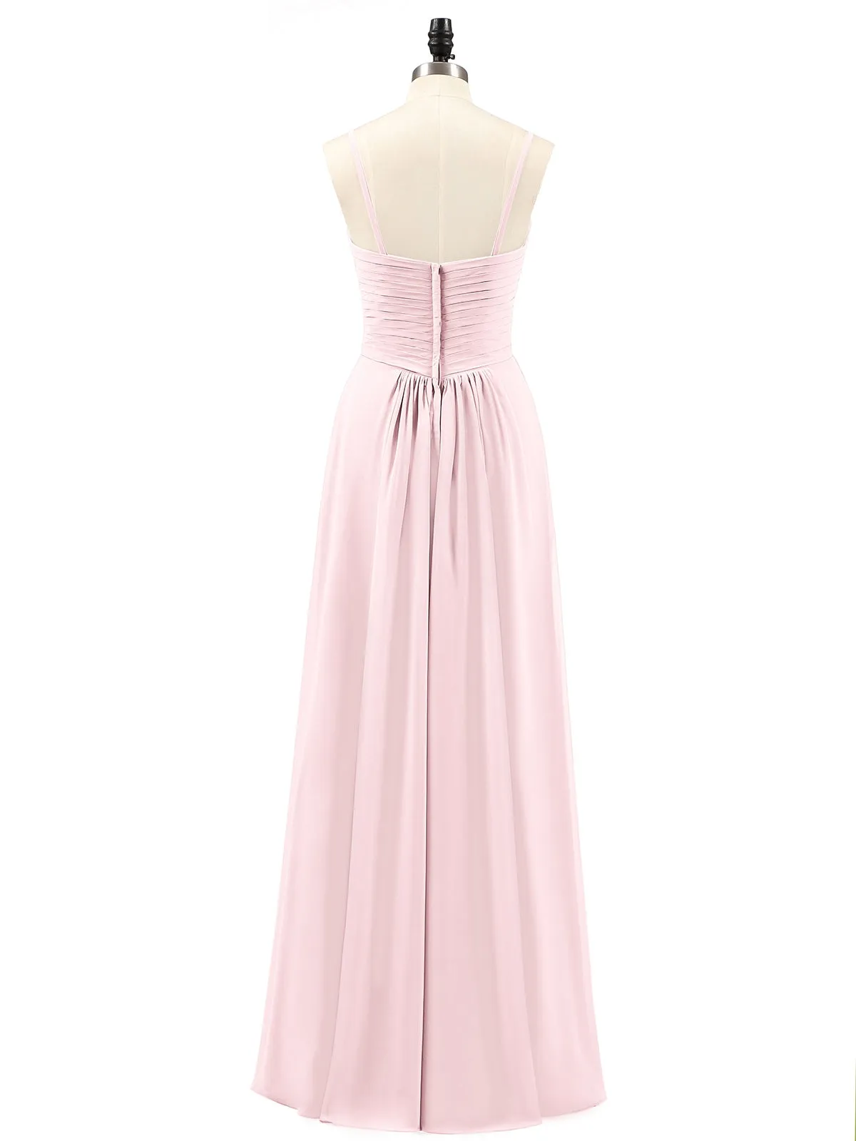 Chiffon Bridesmaid Dresses with Cascade Skirt-Blushing Pink