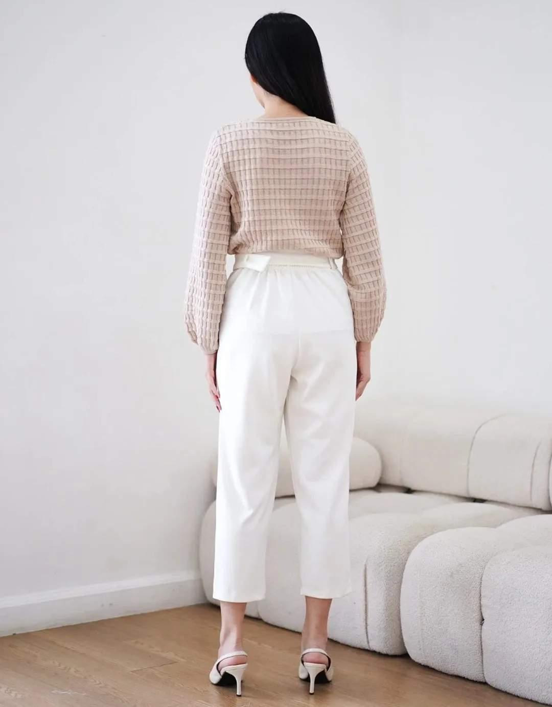 Come Belt Detail Celana Panjang Wanita